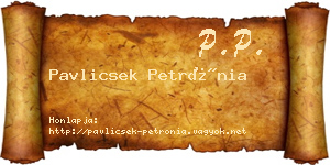 Pavlicsek Petrónia névjegykártya